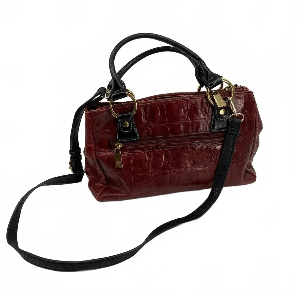 Gianni Bini Red Leather Shoulder Crossbody Bag | OS, Regular